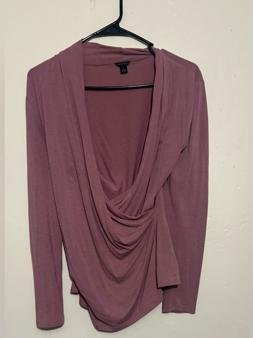 Ann Taylor Long Sleeve Top in Dusty Plum